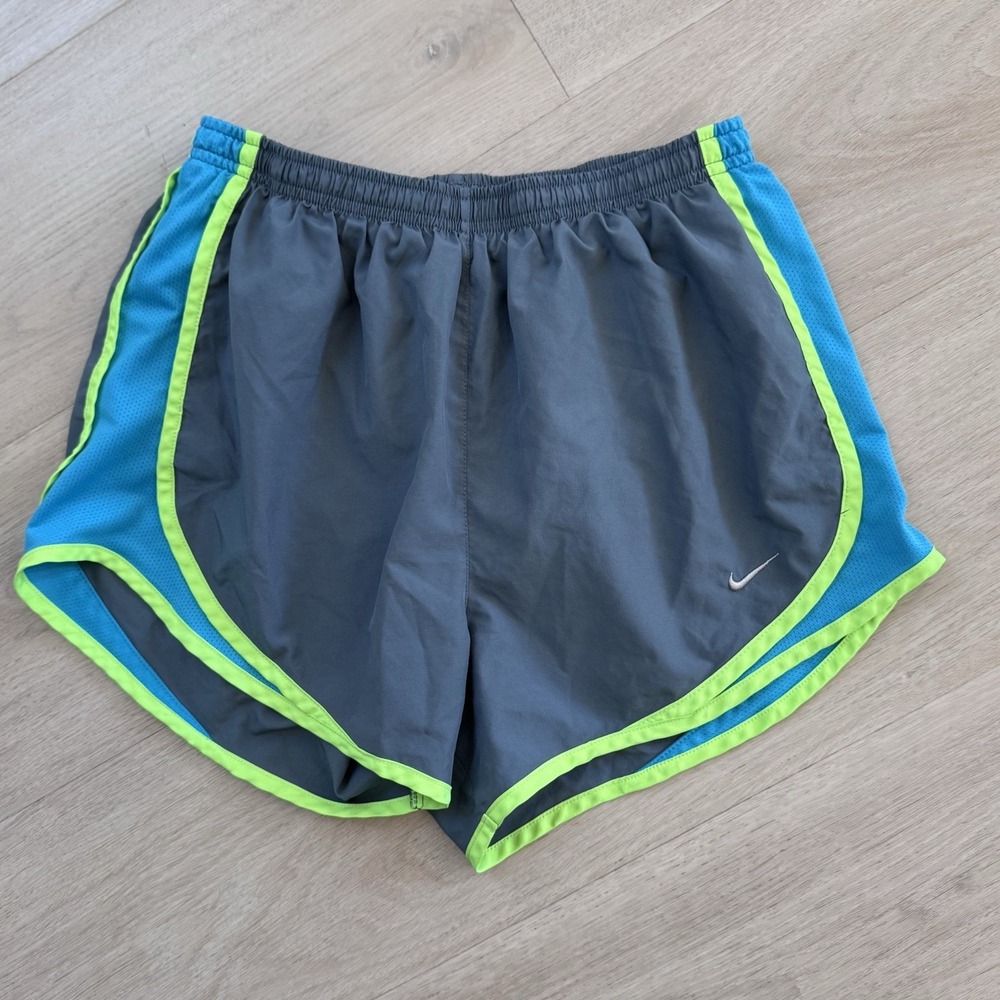 Nike Dri-Fit Women's Running Shorts Gray Green Blue Size S Athletic